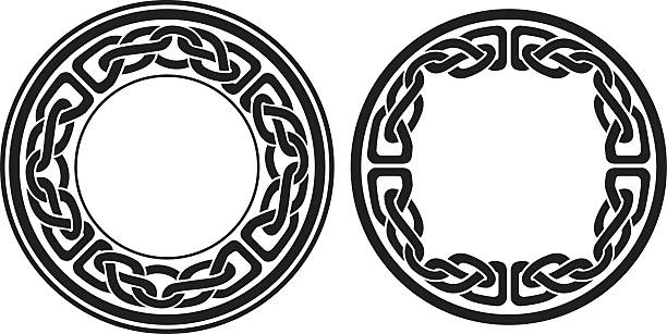 illustrations, cliparts, dessins animés et icônes de monture ronde celtic - celtic culture frame circle tied knot