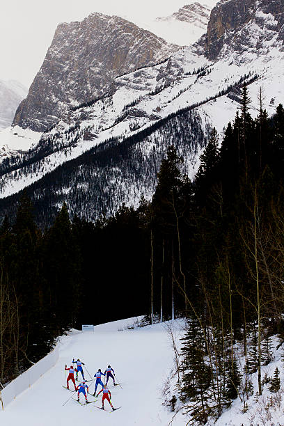 women's cross-country carrera de esquí - back country skiing fotos fotografías e imágenes de stock