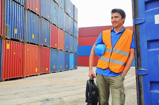 Engineer Stack of Cargo Containers.