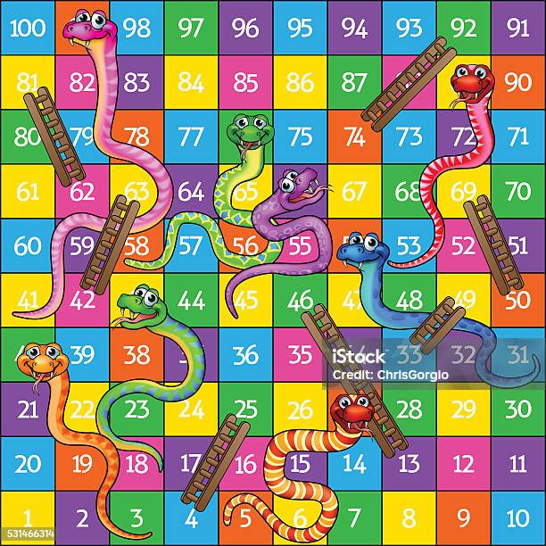 Snakes And Ladders Stock Illustration - Download Image Now - Snakes and Ladders, Snake, Ladder