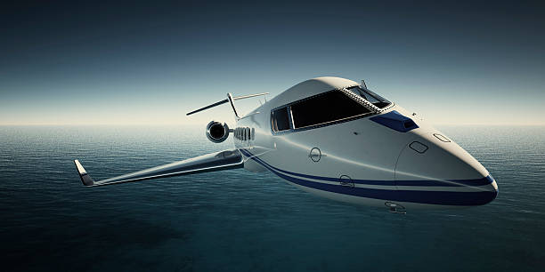 istock Photo of White Luxury Generic Design Private Jet Flying in 531469688