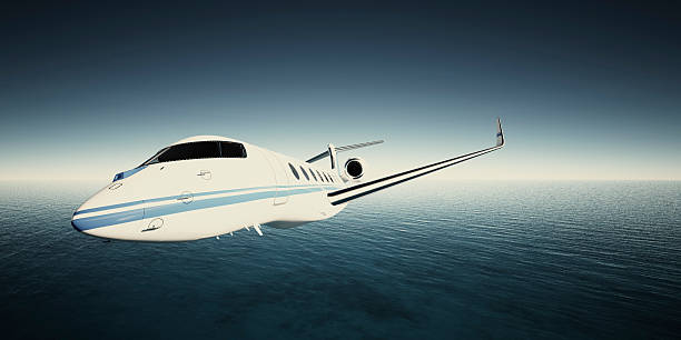 istock Photo of White Luxury Generic Design Private Jet Flying in 531469894