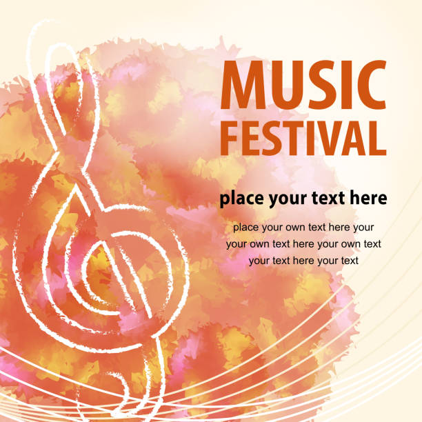 ilustrações, clipart, desenhos animados e ícones de festival de música de cartaz - music backgrounds musical note sheet music