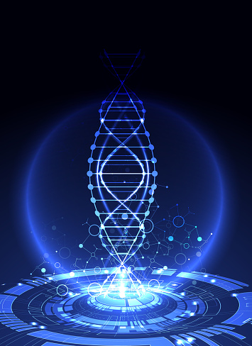 Science Template Wallpaper Or Banner With A Dna Molecules Stock  Illustration - Download Image Now - iStock