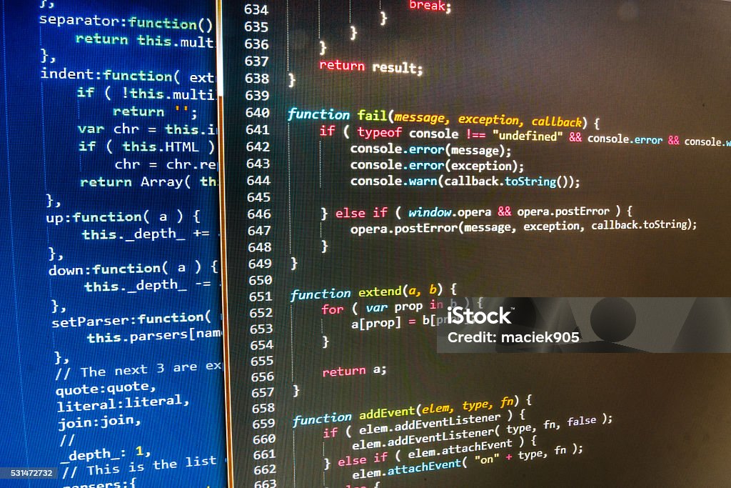 Software Developer Programming Code On Computer Stock Photo - Download ...
