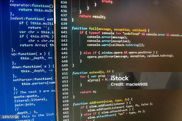 Software Developer Programming Code On Computer Stock Photo - Download ...