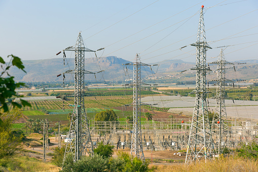 Power Lines near agricultural fields