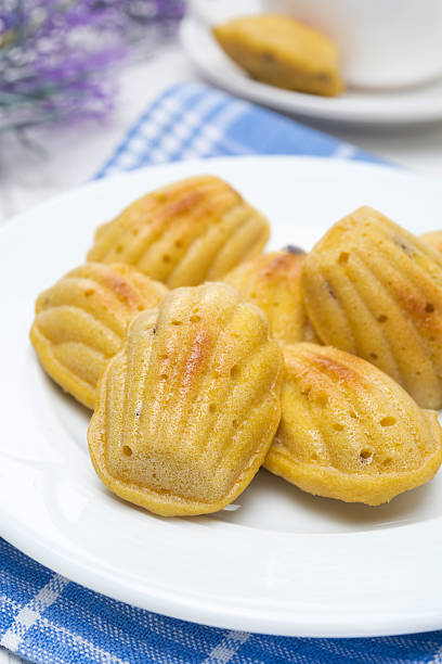 istock madeleine cookies with lavender on a plate, close-up 531473928