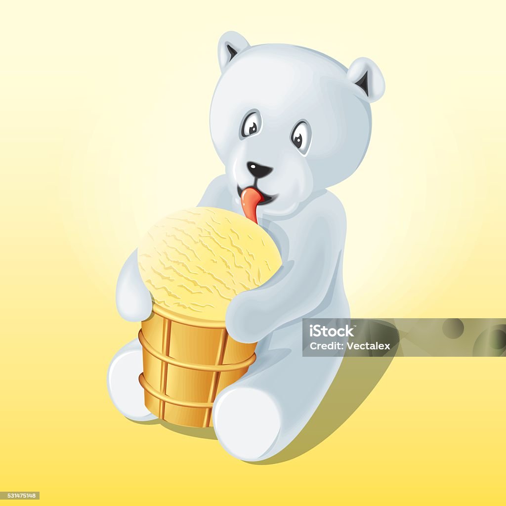 Dễ Thương Phim Hoạt Hình Con Gấu Bắc Cực Trẻ Liếm Kem Vani Hình ...