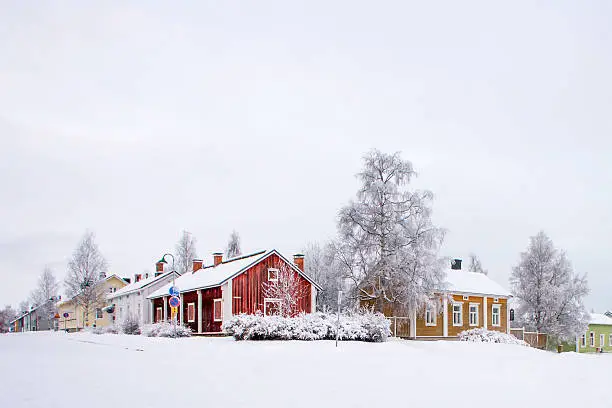 Winter scenery from Oulu Finland. Travel photo. Background for your desktop or to posters.