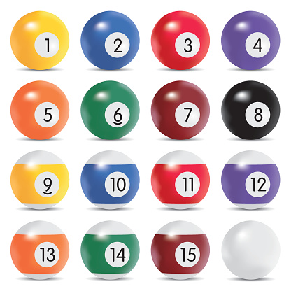 Vector billiard balls. Eps10 with layers, removeable vector illustration. PDF and High resolution jpeg file included (300dpi). 