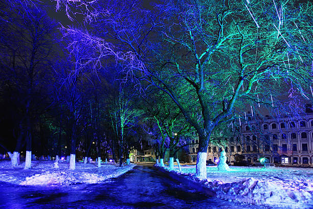 istock city ​​night winter snow blurred background 531476739