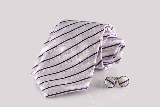 tie with cuff links stock photo