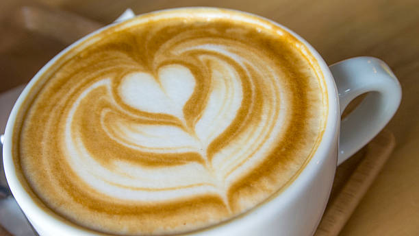 istock Hot Latte Coffee art in white cup 531477905