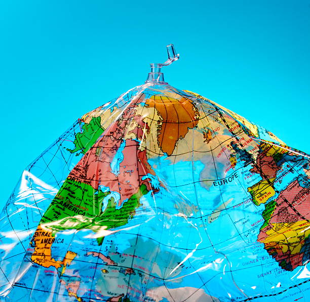 Deflated Globe stock photo