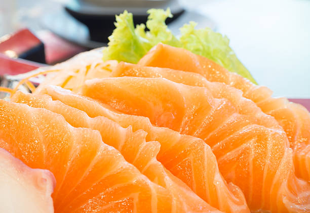 istock raw salmon sashimi, Japanese food 531478298