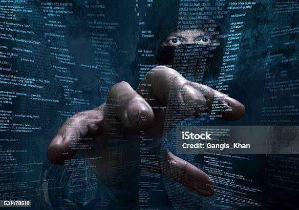 Dangerous Hacker Stealing Data Concept Stock Photo - Download Image Now - Computer Crime, Computer Hacker, Internet
