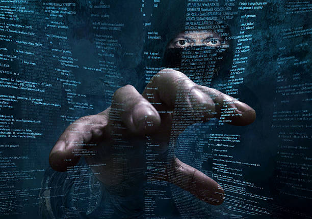 haker kradzież danych -koncepcja niebezpiecznych - computer hacker computer crime computer thief zdjęcia i obrazy z banku zdjęć