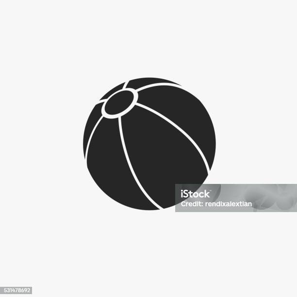 Beach Volley Ball Flat Icon Stock Illustration - Download Image Now - Badge, Business, Business Finance and Industry