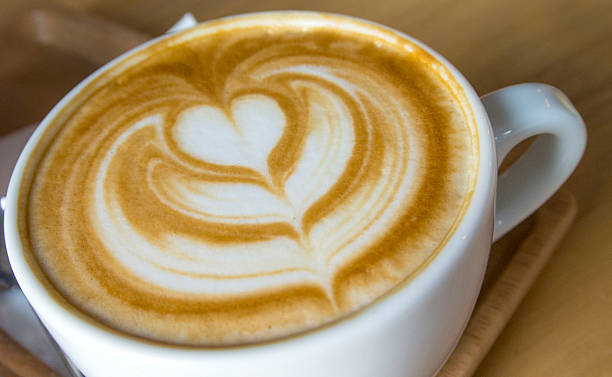 istock Hot Latte Coffee art in white cup 531478969
