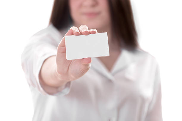 istock female doctor holding an empty card 531479308