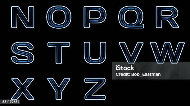 Neon Letters Nz Stock Photo - Download Image Now - 2015, Alphabet, Black Background