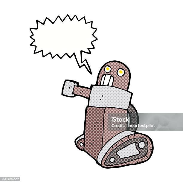 Cartoon Tank Robot With Speech Bubble Stock Illustration - Download Image  Now - Cheerful, Clip Art, Cultures - iStock