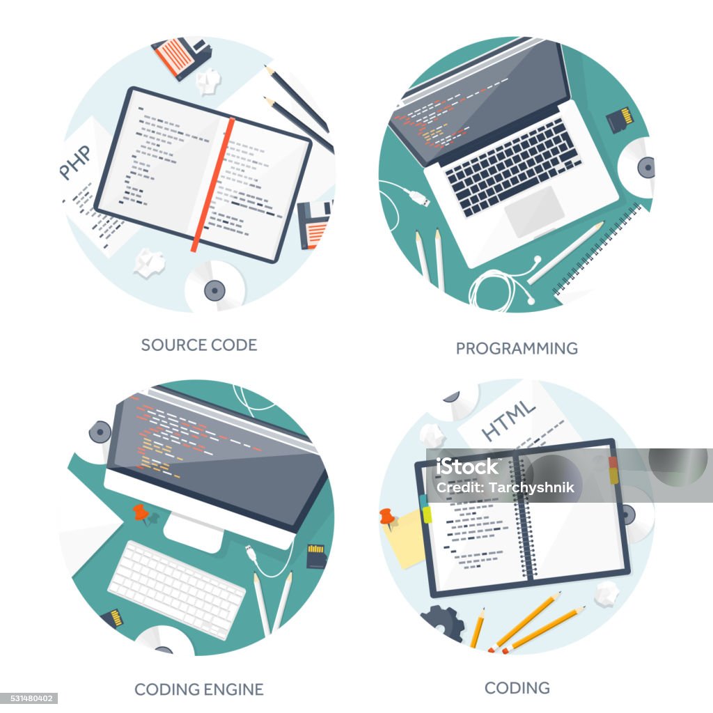 Programming Coding Flat Computing Background Code Hardware Software Web ...