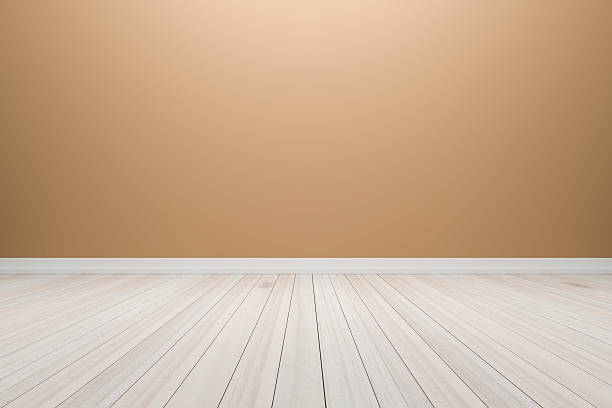 istock Empty interior light brown room with wooden floor, 531480600