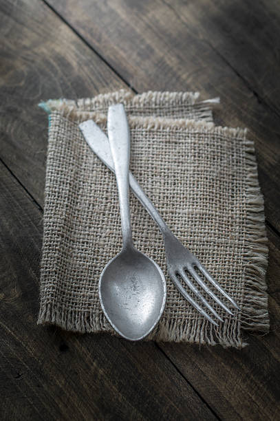 istock Old cutlery on wooden table 531480868