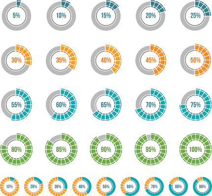 Vector illustration of the pie charts infographic.