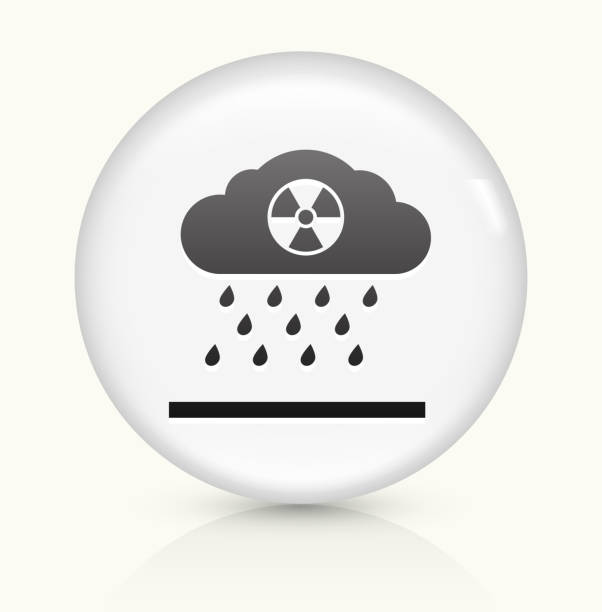 bildbanksillustrationer, clip art samt tecknat material och ikoner med nuclear rain icon on white round vector button - surt regn