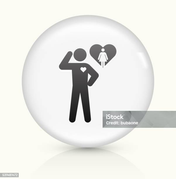 In Love Stick Figure Icon On White Round Vector Button Stock Illustration - Download Image Now