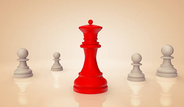 istock Red chess Queen with pawns 531482127