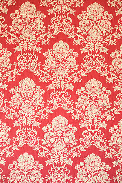 istock red baroque wallpaper with rose decor 531482171
