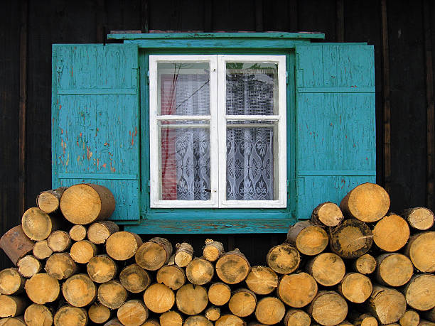 istock Window between logs of wood 531486887