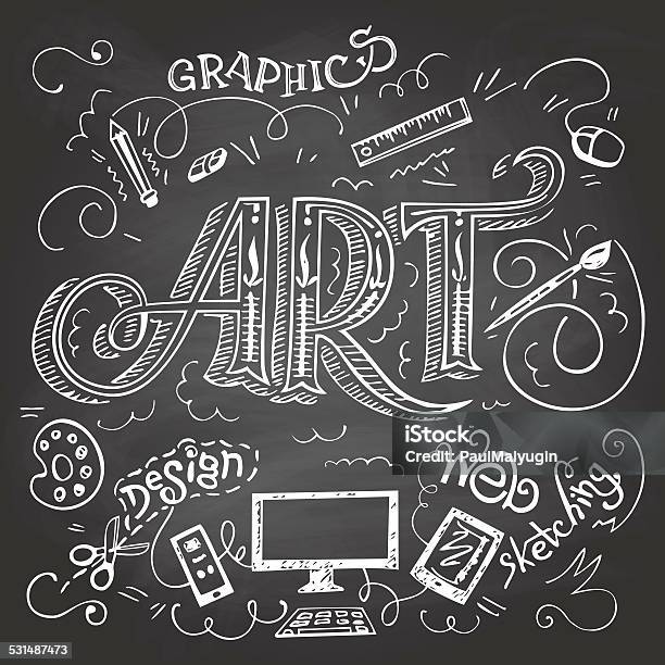 Art Handlettering Typography On Chalkboard Stock Illustration - Download  Image Now - Chalk - Art Equipment, Chalk Drawing, Chalkboard - Visual Aid -  iStock