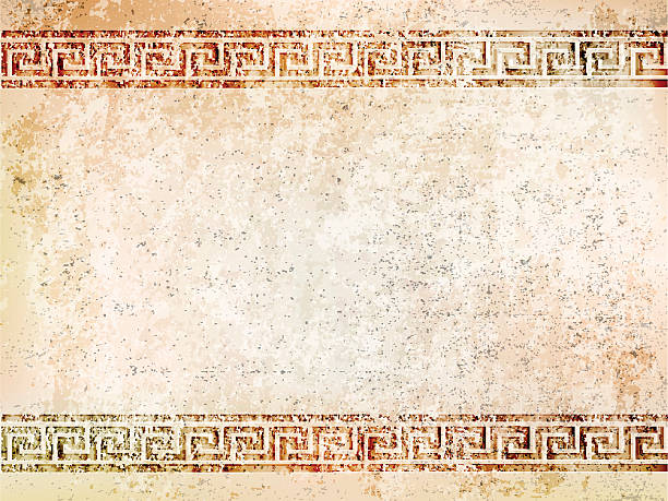 bildbanksillustrationer, clip art samt tecknat material och ikoner med background antique wall with greek ornament meander.vector illustration - greece