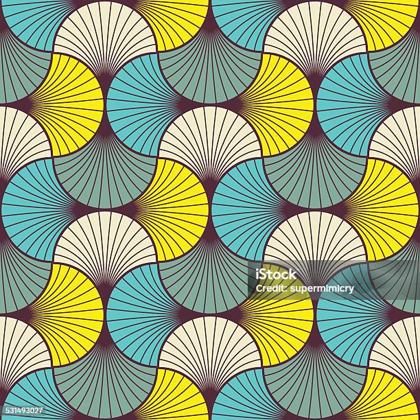 Multicolored Art Deco Pattern Stock Illustration - Download Image Now - 1940-1949, 2015, Abstract