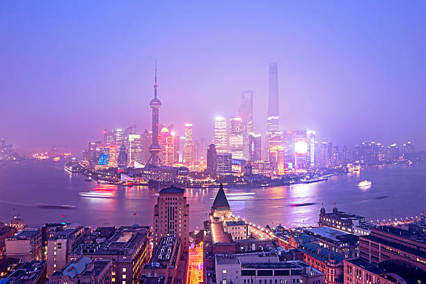 istock night shanghai skyline with reflection ,beautiful modern city 531504437