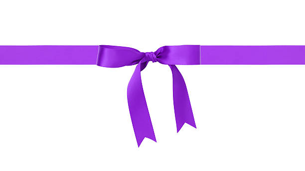 istock traditional purple ribbon bow border 531505571
