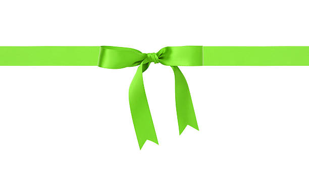 istock traditional green ribbon bow border 531508083