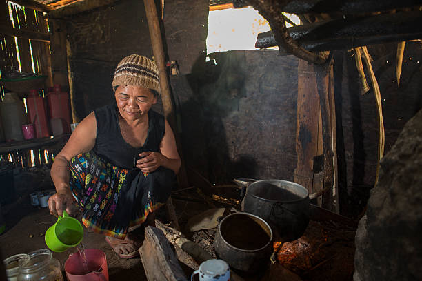 istock Senior Asian lady cooking with wood fire 531516095