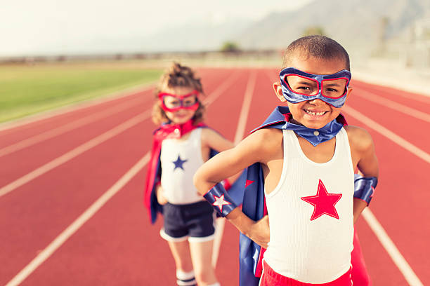 istock Young Children Superheroes on Running Track 531516677