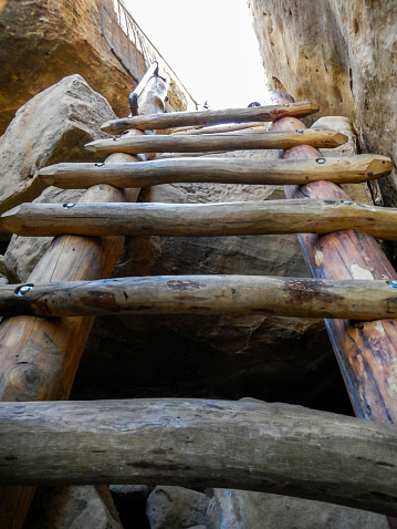 one of the many ladders to negotiate in Mesa Verde National Park