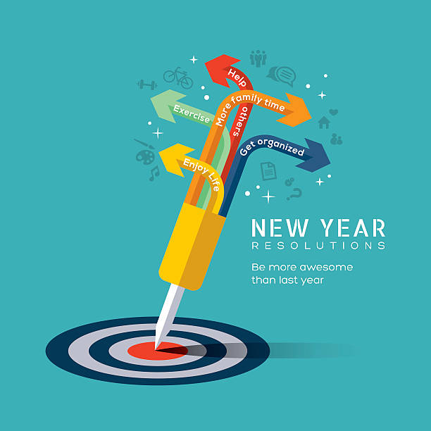 New year resolution concept illustration vector art illustration