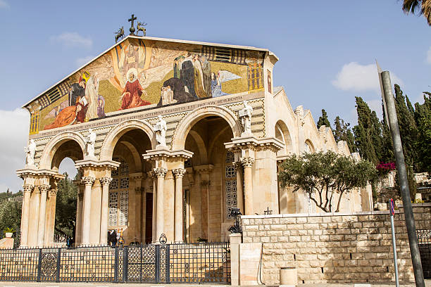 Church of All Nations in Mount of Olives in Jerusalem stock photo