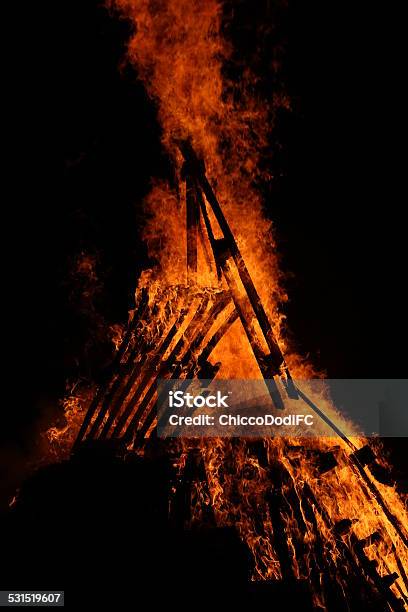 Flames Of Fire During A Scary Fire Of A Dwelling Stock Photo - Download Image Now - 2015, Abstract, Accidents and Disasters