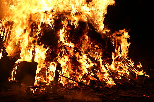 istock flames of fire during a scary fire of a dwelling 531519613