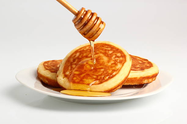 istock American pancakes with Honey 531520103